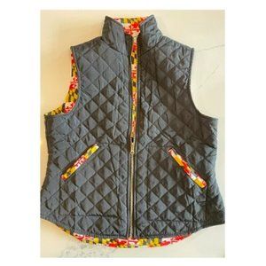 Route 1 Apparel Women's Black Quilted Reversible Vest w/ Maryland Flag Size L/XL